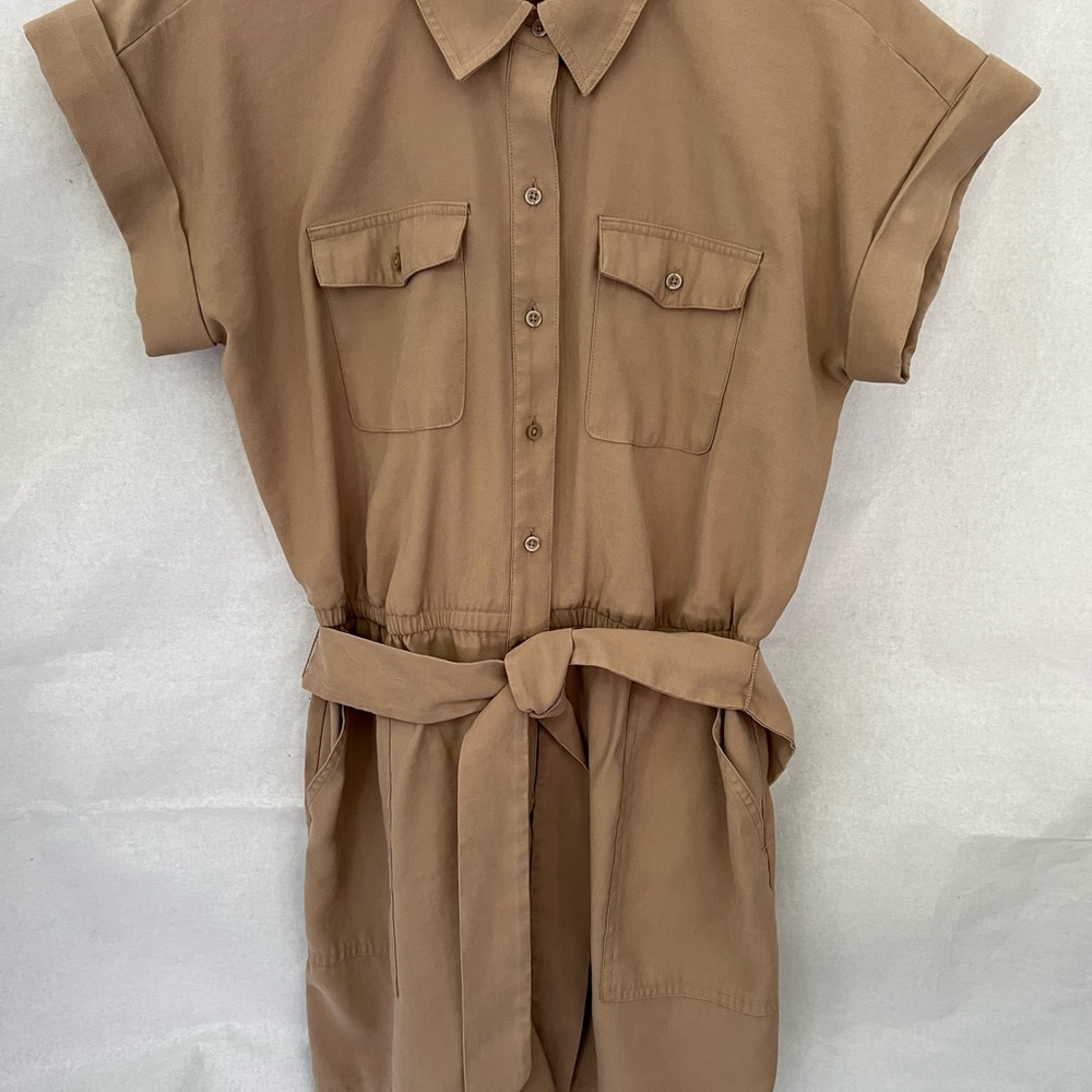 Simply Vera Vera Wang Tan Utility Jumpsuit Medium